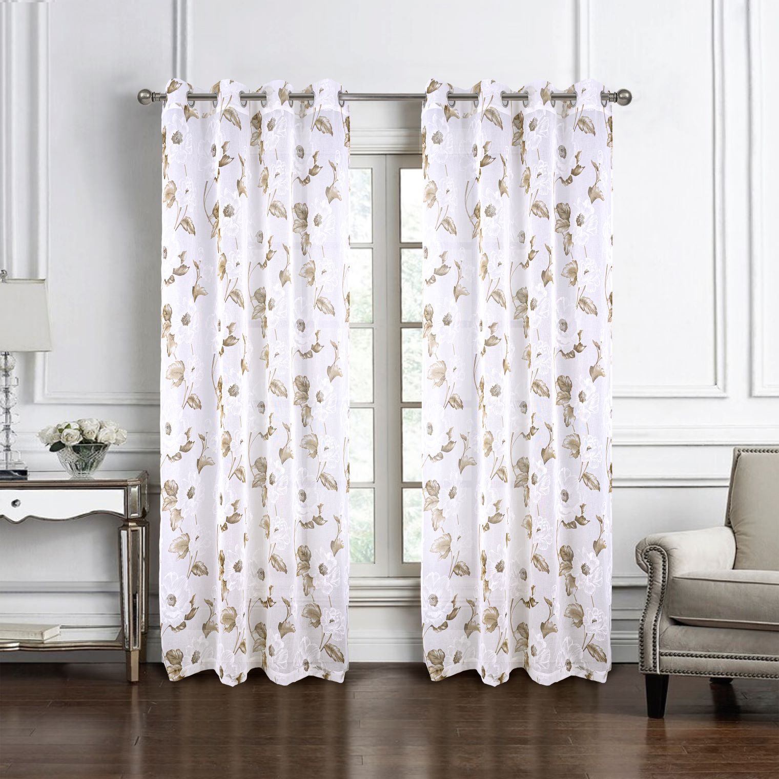 Jillian Rubber Print Doily Grom Panel 84 Taupe