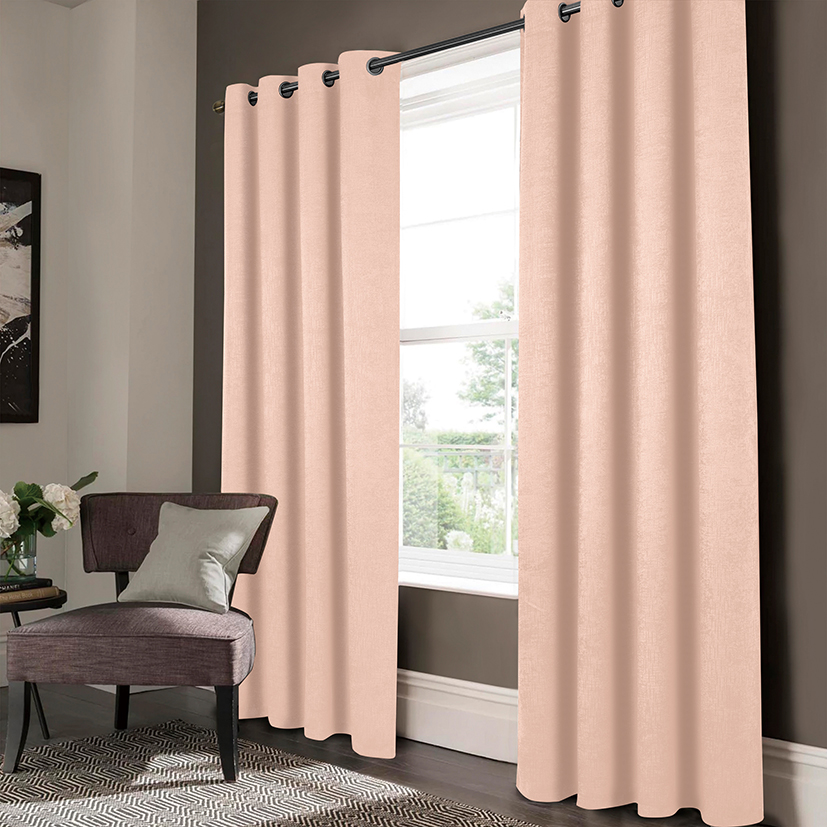 Lynx Matte Embossed Blackout Grommet Panel 84" Blush