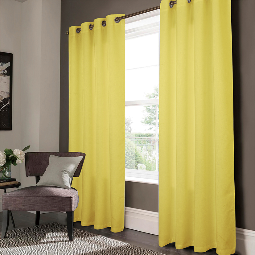 Lynx Matte Embossed Blackout Grommet Panel 95" Yellow