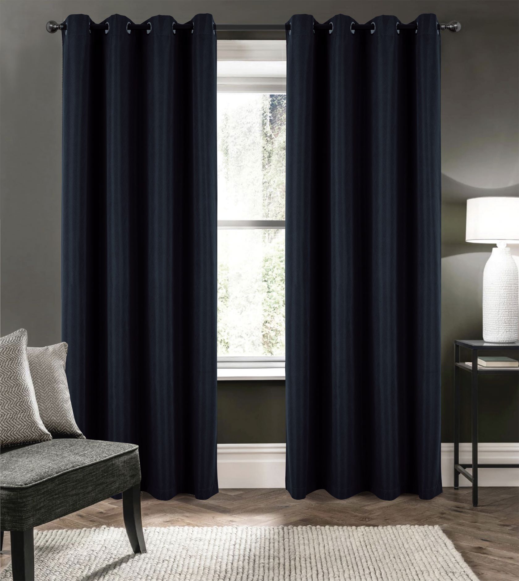 Barron 100% Blackout Grommet Panel 90" Black
