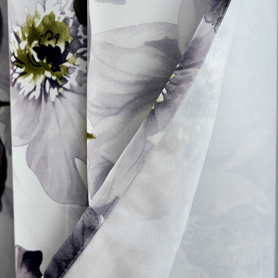 Eden Printed 2pk Blackout Grommet Panel Pair 84" Silver