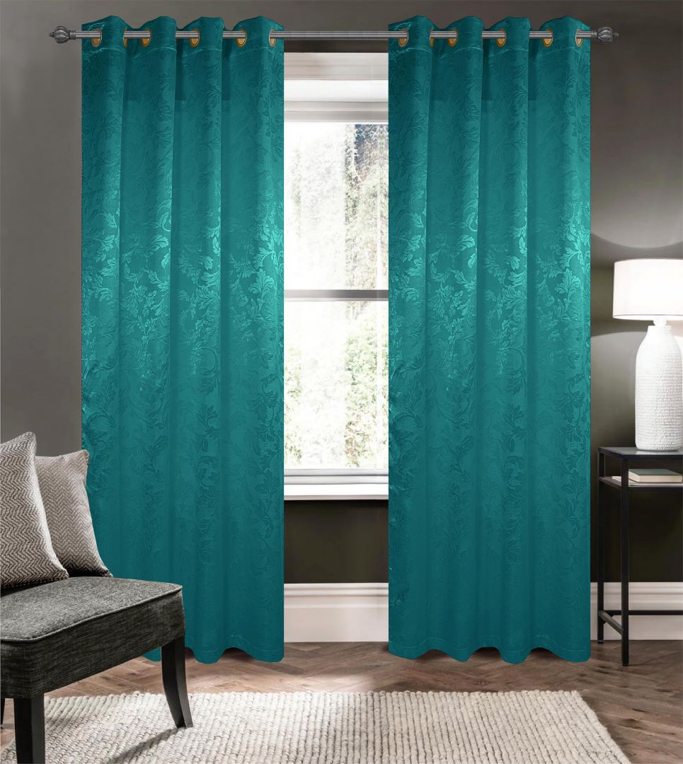 Dyson Embossed Blackout Grommet Panel 84" Teal