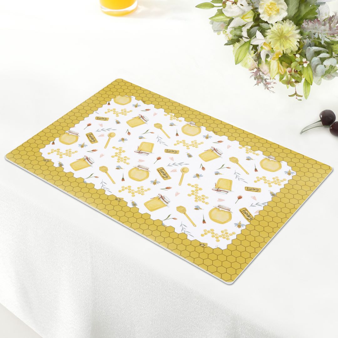 Tribeca Honey Border 4pk Kitchen Placemats