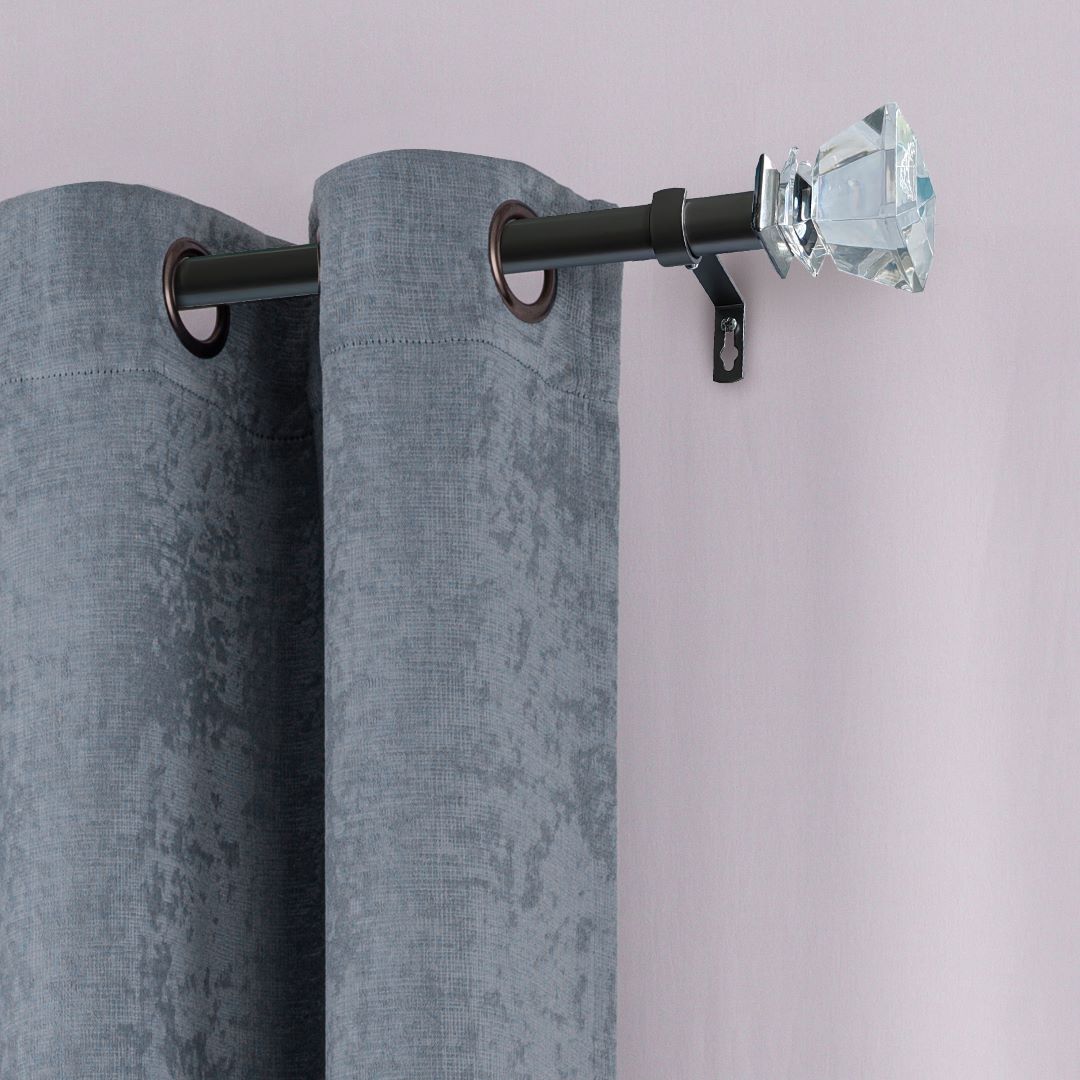 Misty 1" Acrylic Curtain Rods 86-120 Pewter