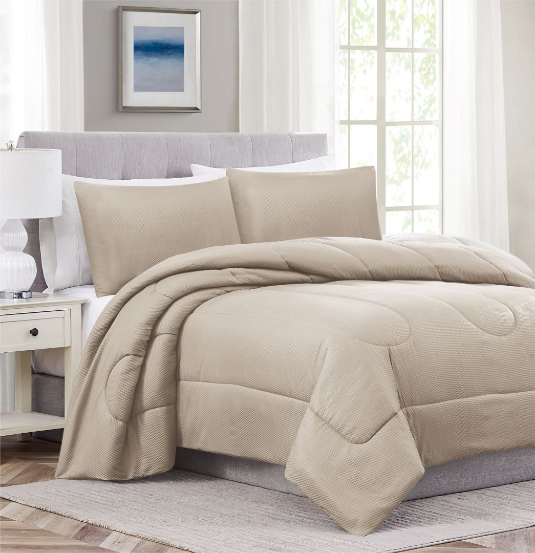3pc Encino Comforter Taupe Q