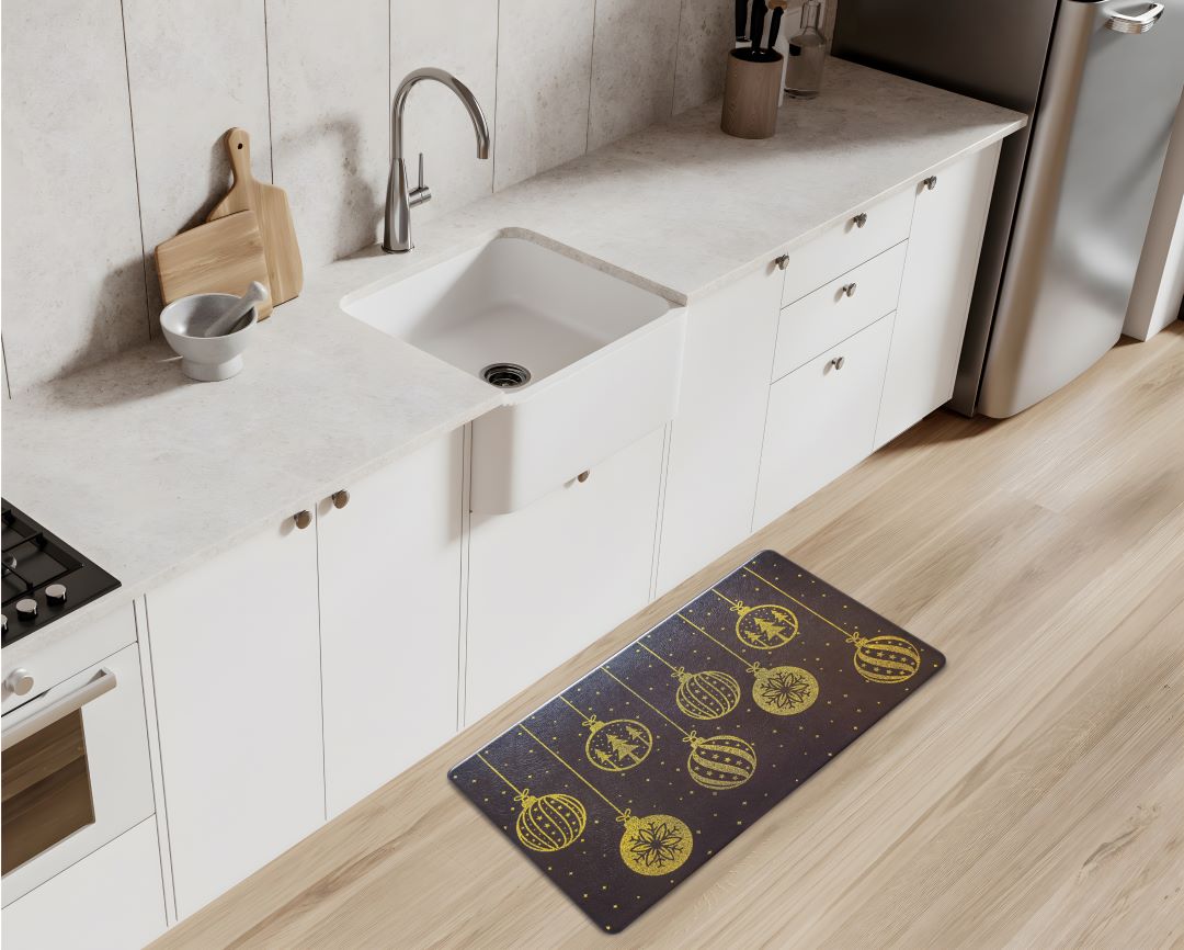 Anti-Fatg Ornaments Glit Mat 17"x28" Blk/Gold