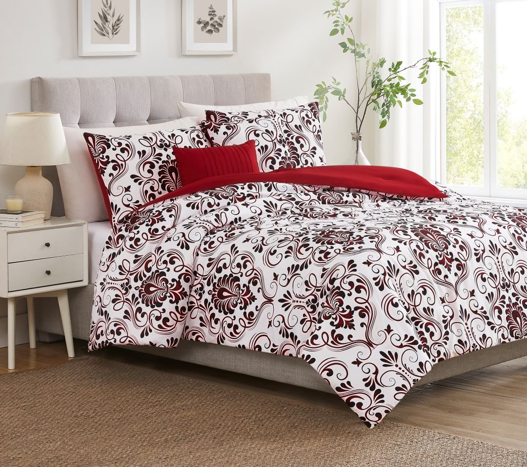5 Pc Dallas Printed Comforter Set Red Queen
