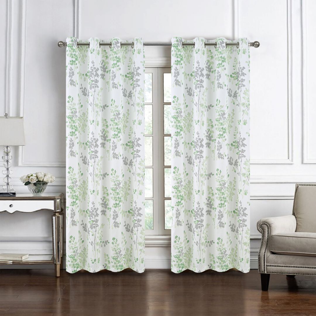 Aiden Printed Textured Grommet Panel 90" Green