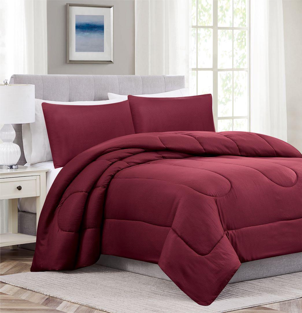 3pc Encino Comforter Red Q