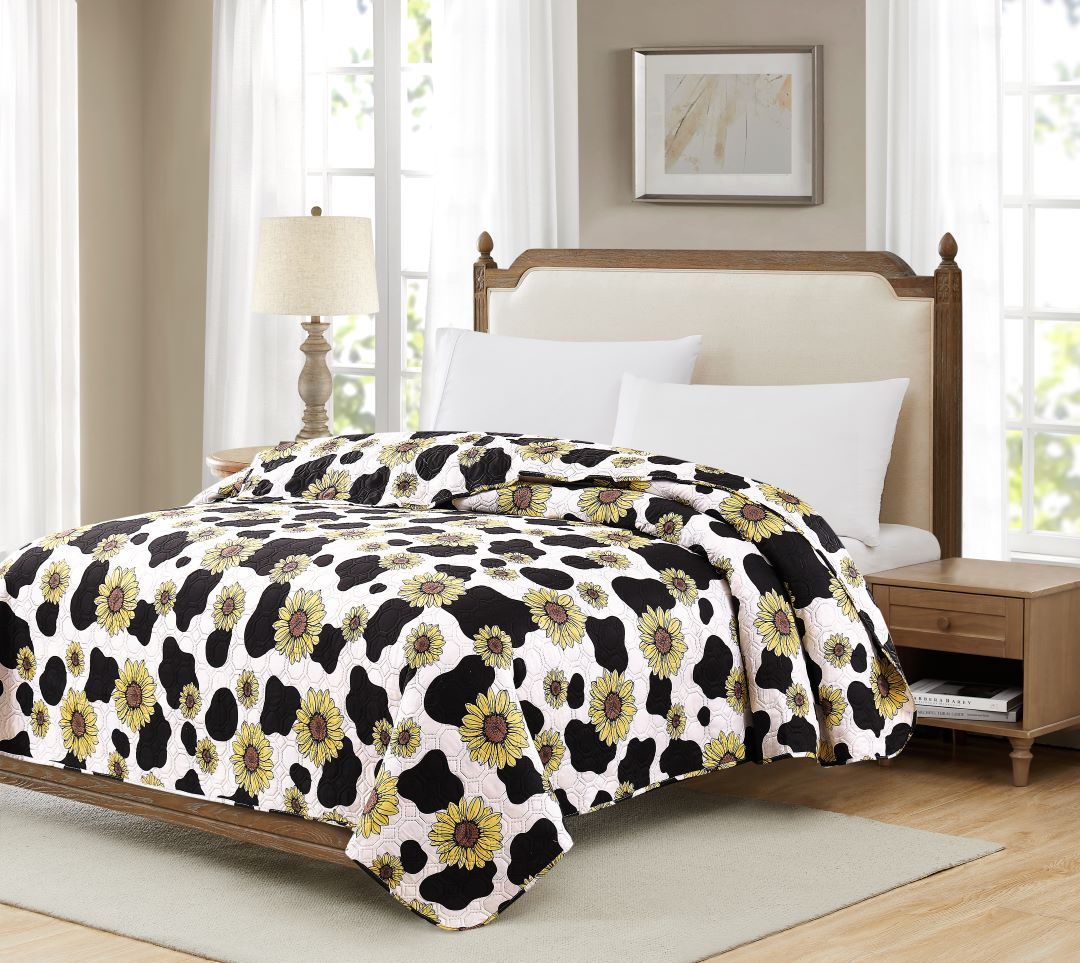 1pc Pin Cow Print Sunflowers Twin