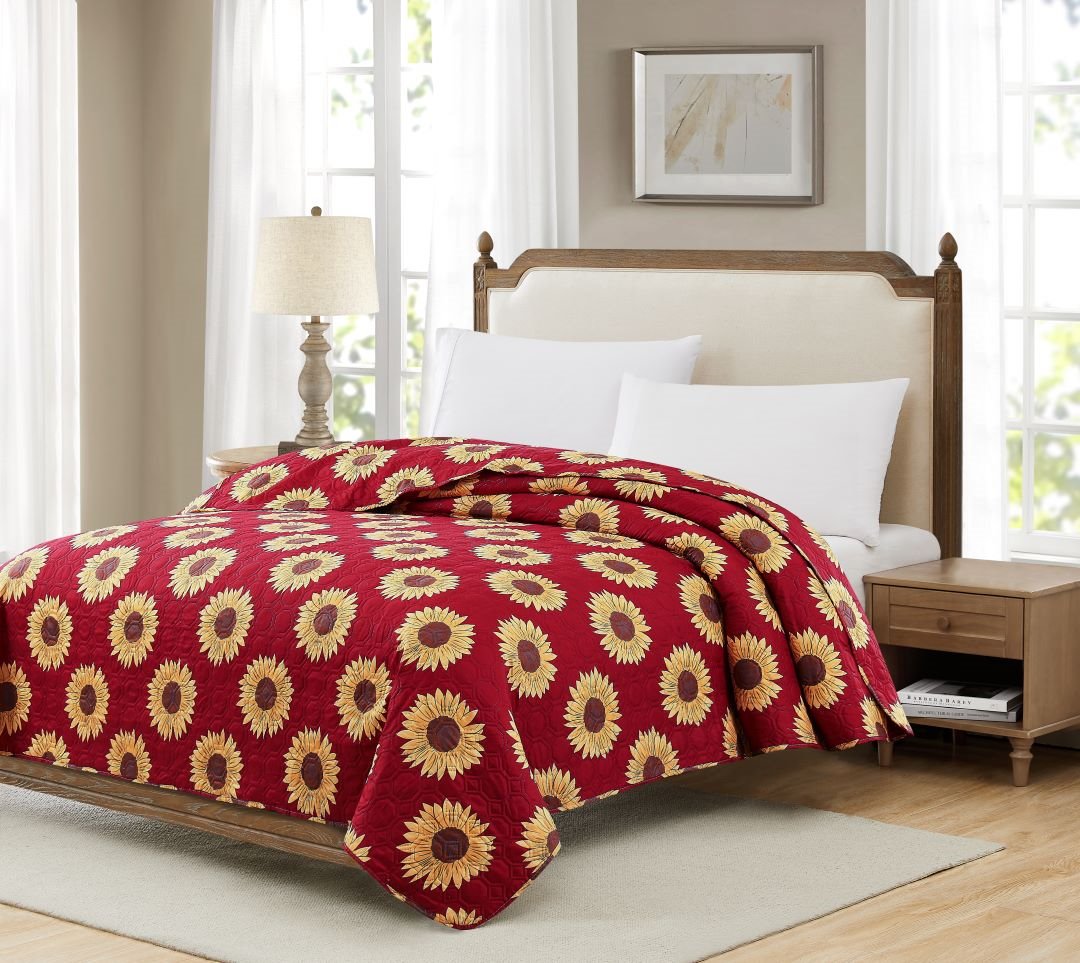 1pc Pin Burgundy Sunflowers Twin