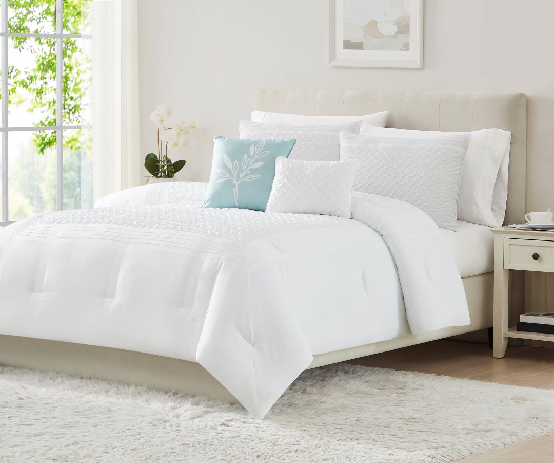 5pc Luna Comforter White Queen