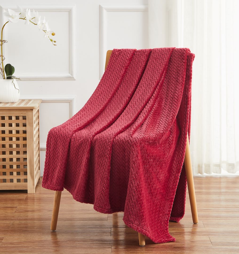 Herringbone Throw 300gsm 50"x70" Red