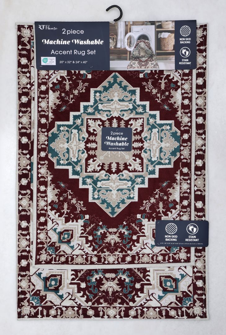 2pc Agusta Chenille Rug Set 20X32 / 24X40