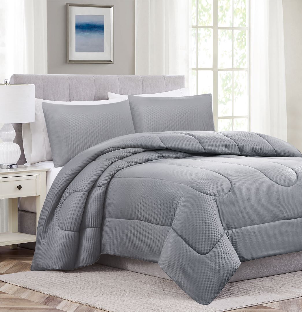 3pc Encino Comforter Charcoal K