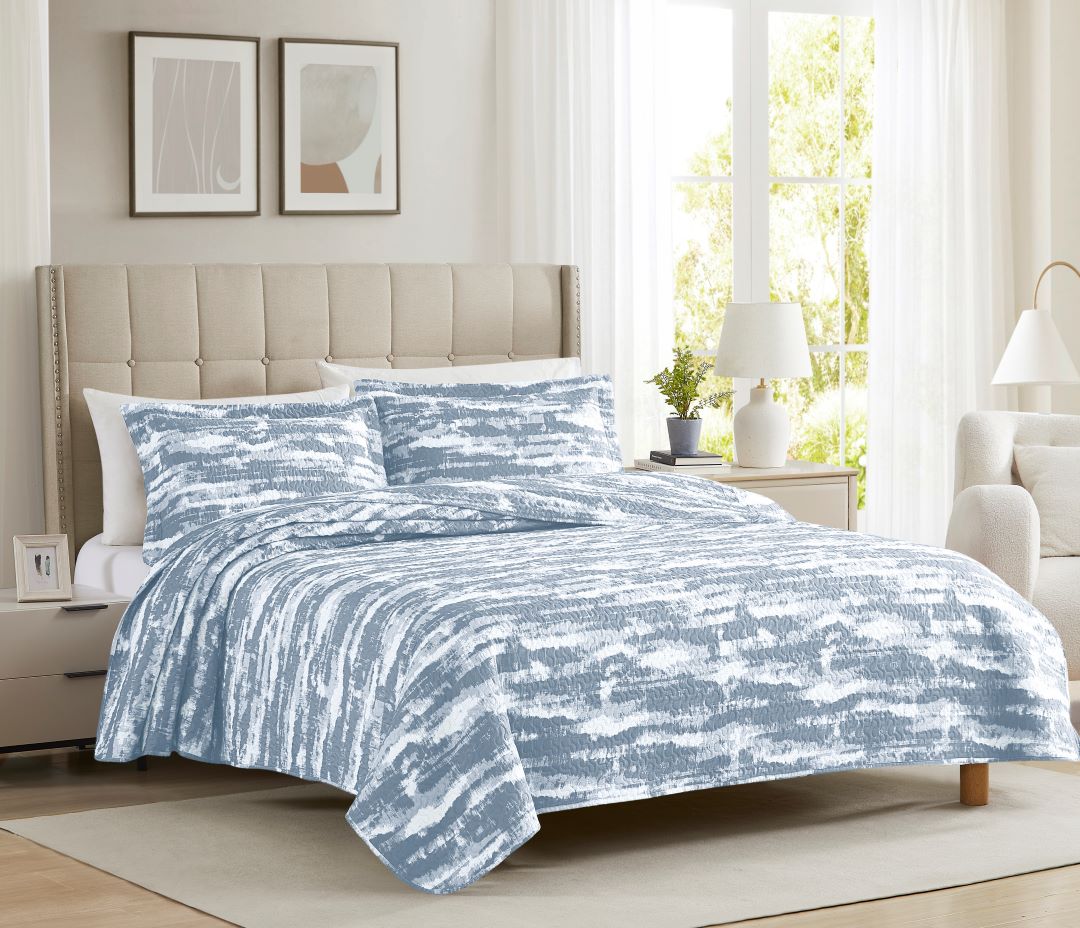 Bonaire Carel 3pc Pinsonic Quilt Blue King