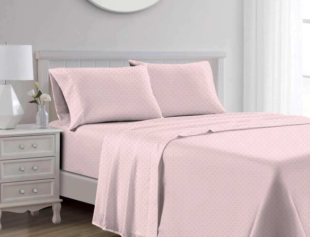 Jane 1000TC CVC Sheet Set Blush King