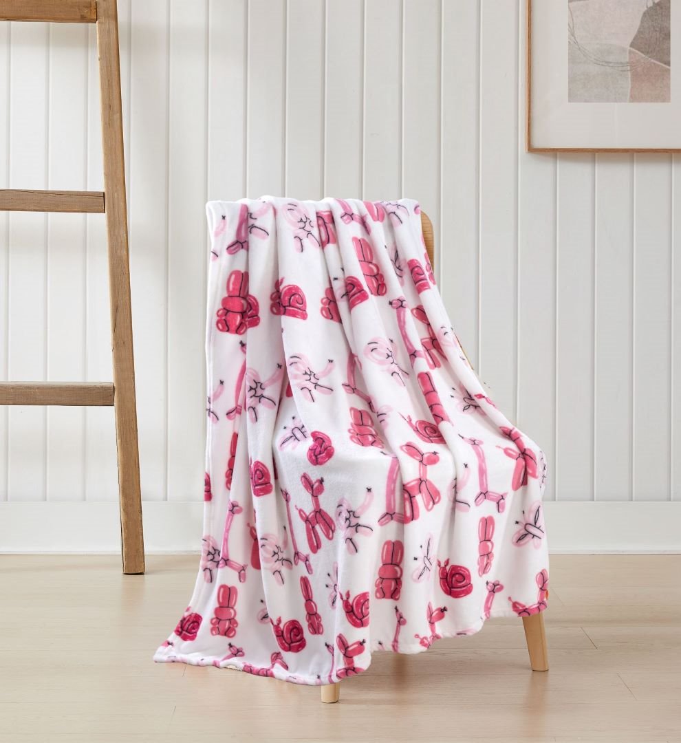 Balloon Animals Flannel Throw 50"x 60"