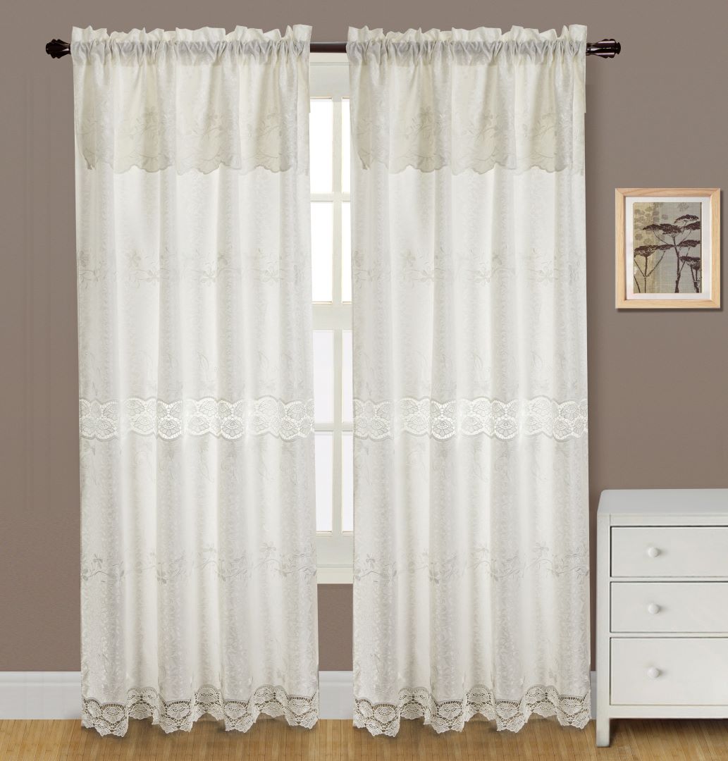 Alisa Macrame Rod Pocket Panel 84" White