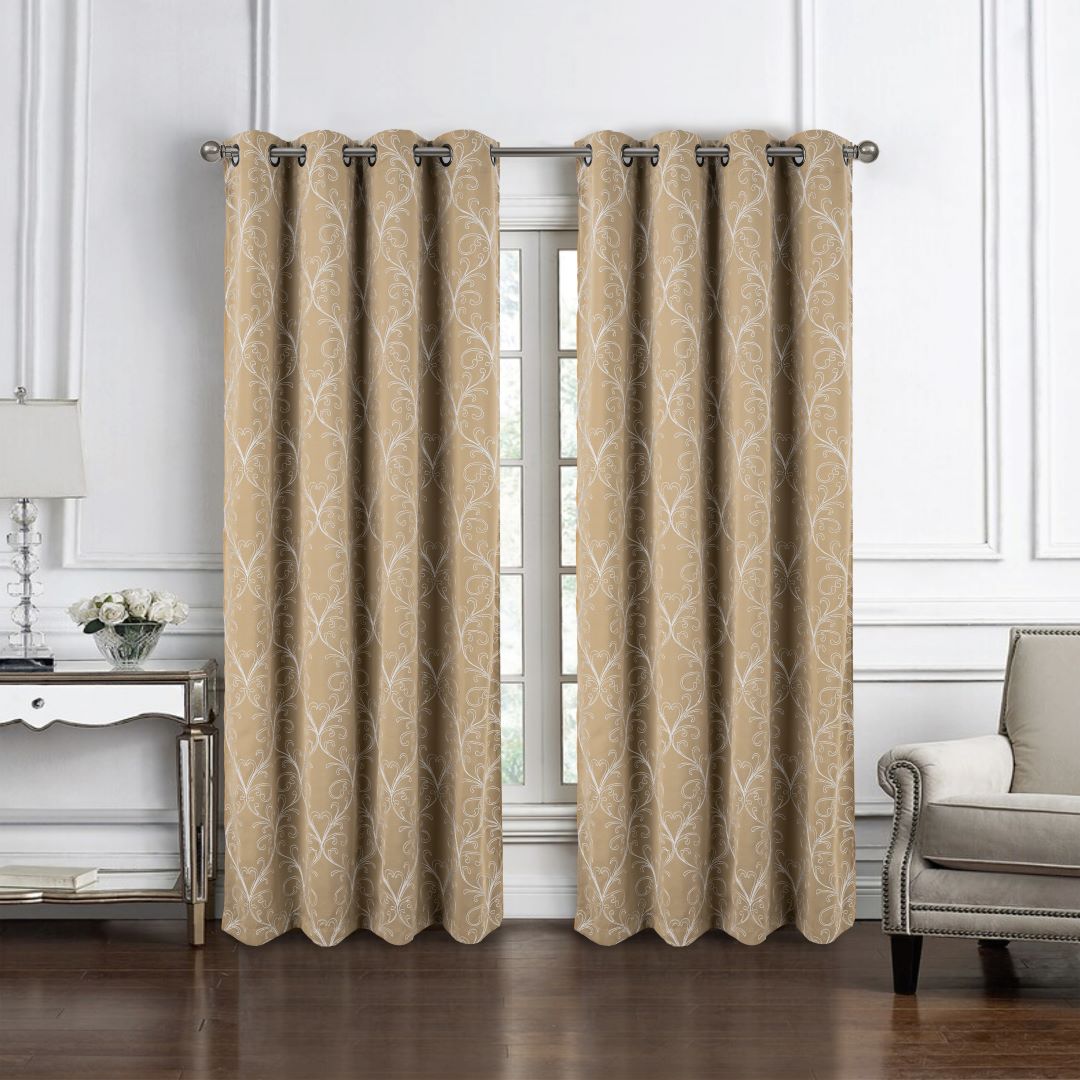 Kimber 2Pk Emb Blackout Grom Panel 84" Taupe