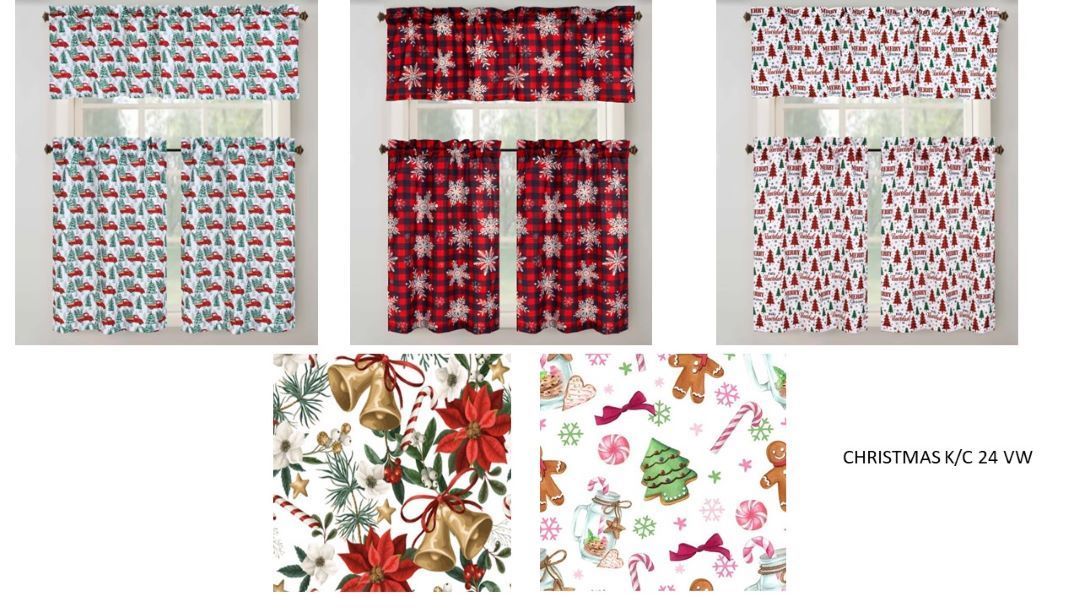 Christmas 24 Printed Kitchen Curtain-VW