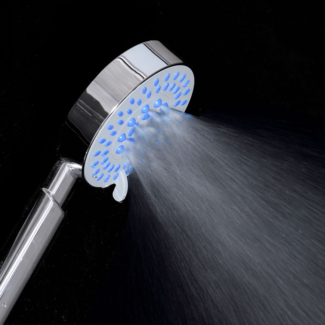 5 Function Hand Held Shower Head Chrome 10cm