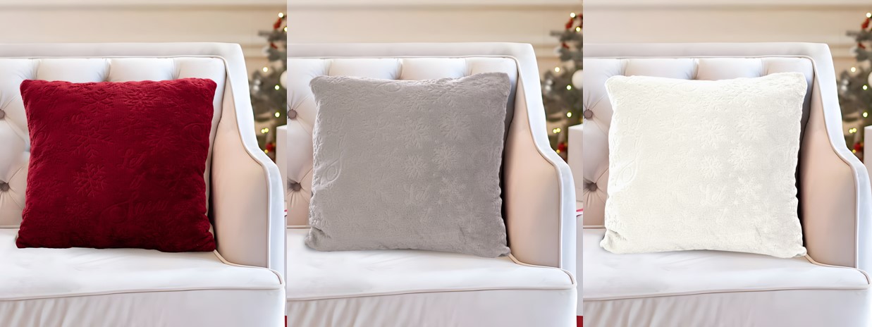 Let It Snow Emb Pillow 16x16 Asst