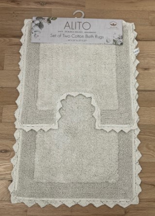 Alito 2pc Cotton Bath Rug Set Ivory
