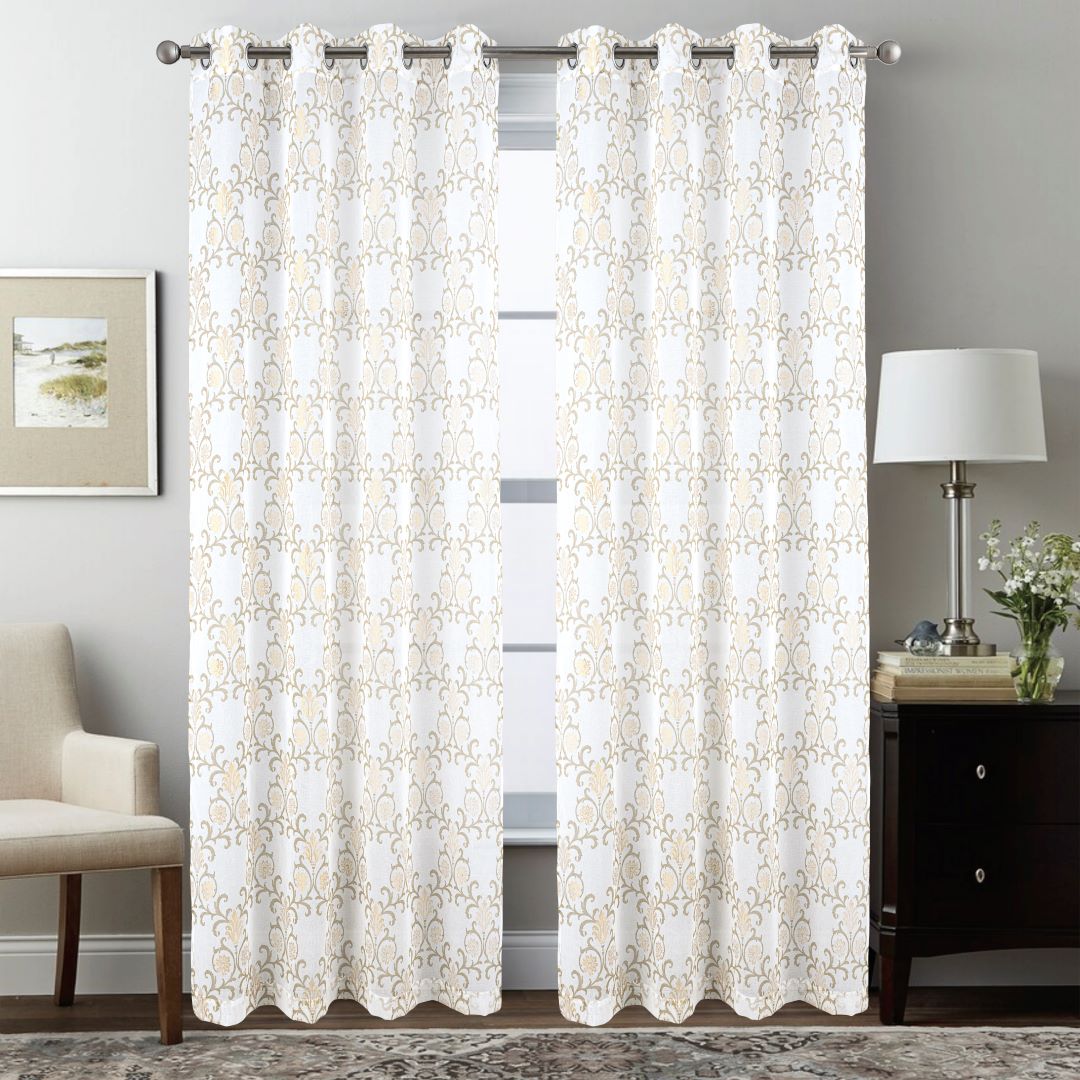 Crown 90 Grom Metallic Printed Doily Taupe