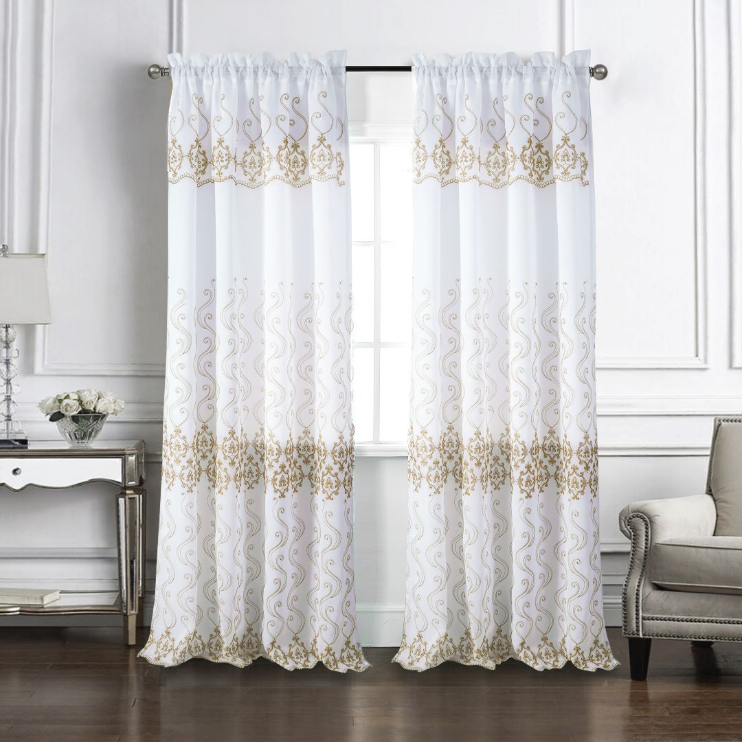 Bristol Embroidered Panel 90" Taupe