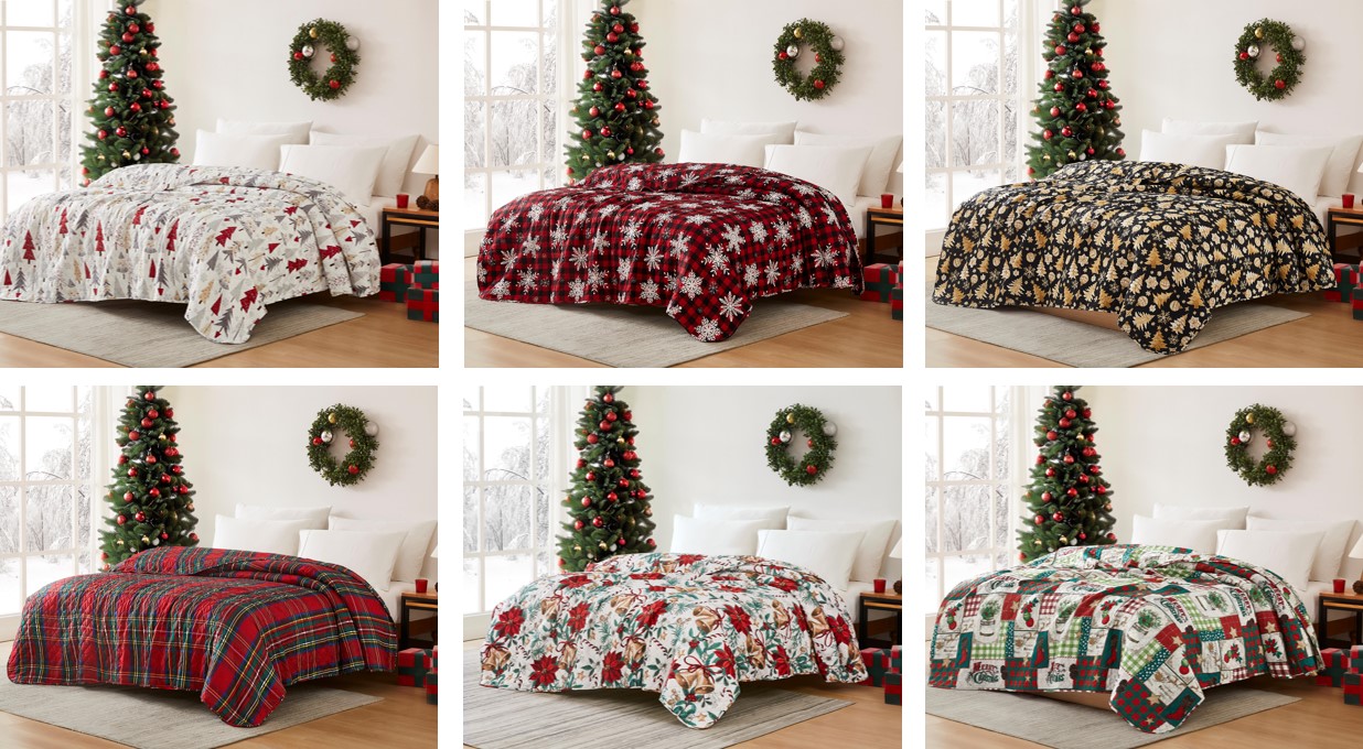 1pc Pinsonic Holiday Quilt Rolled King Nest