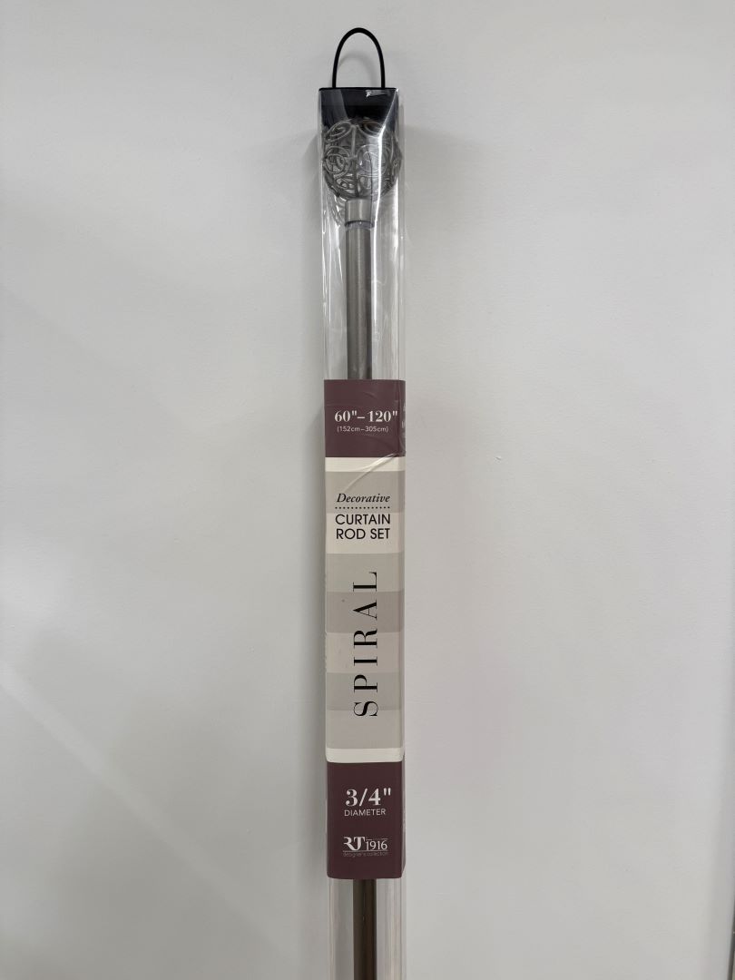 Spiral Metal Curtain Rods 60"/120" Asst.