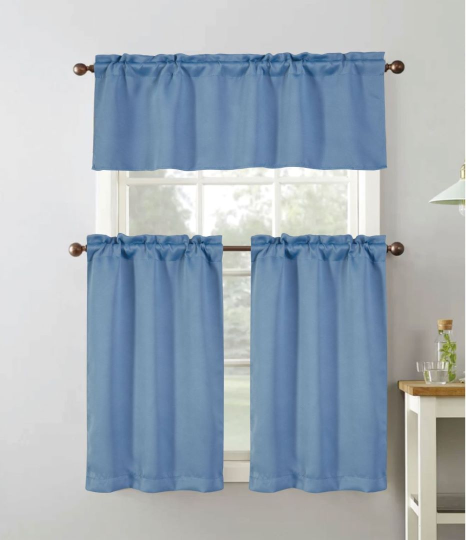 Anchorage Blackout Kitchen Curtain Blue