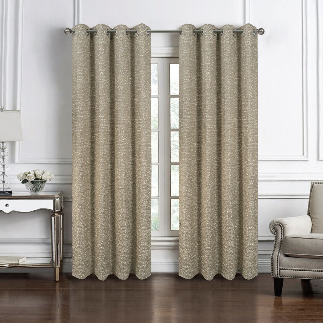 Roman Jacquard 2pk Panel Pair 84" Taupe