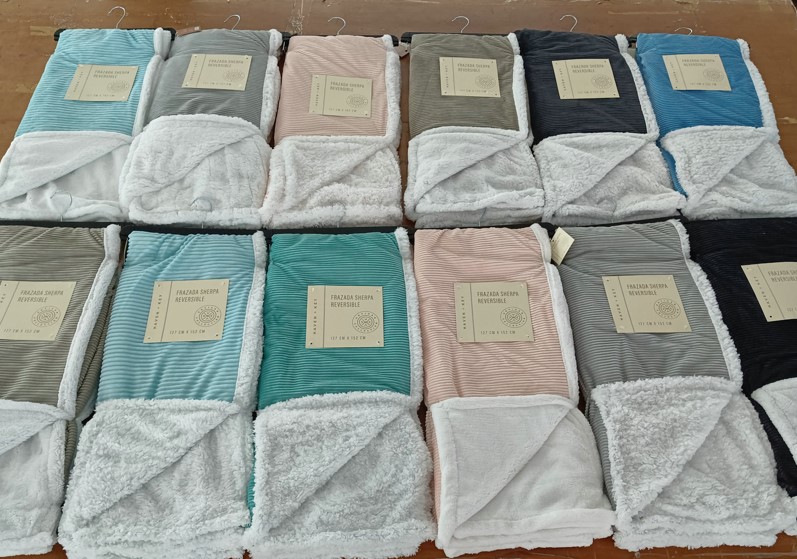 Frazier Striped Sherpa Throw 50"x60" Asst