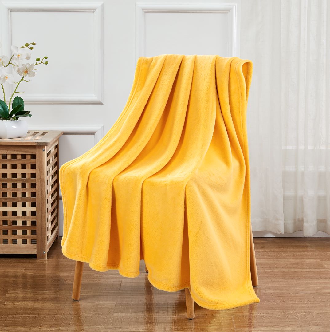 Morgantown Matte Fleece Throw 50"x70" Yellow