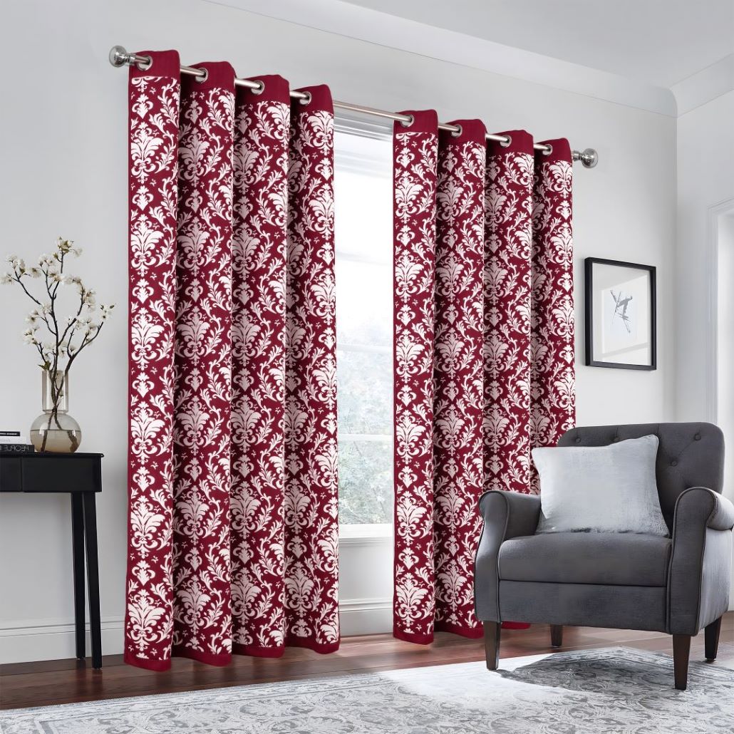 Cressida Rev Blackout Grom Panel 90" Burgundy