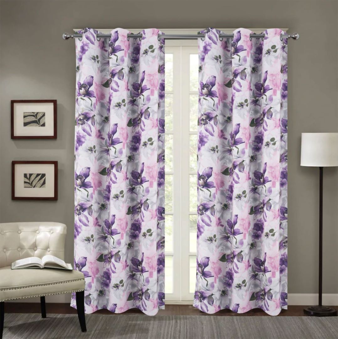 Eden Printed Blackout Grommet Panel 84" Lilac
