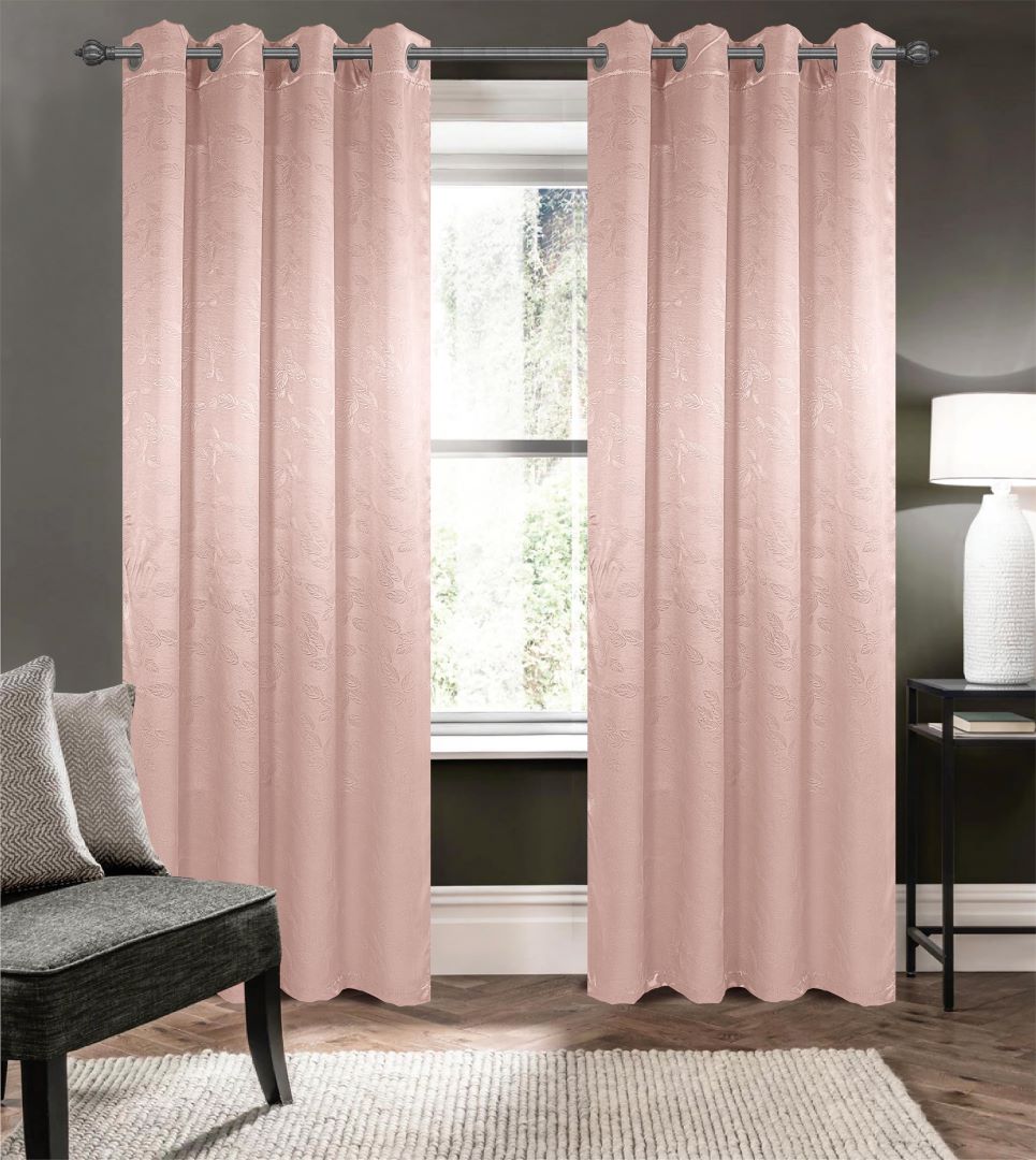 Arlo Embossed Blackout Grommet Panel 90" Blush