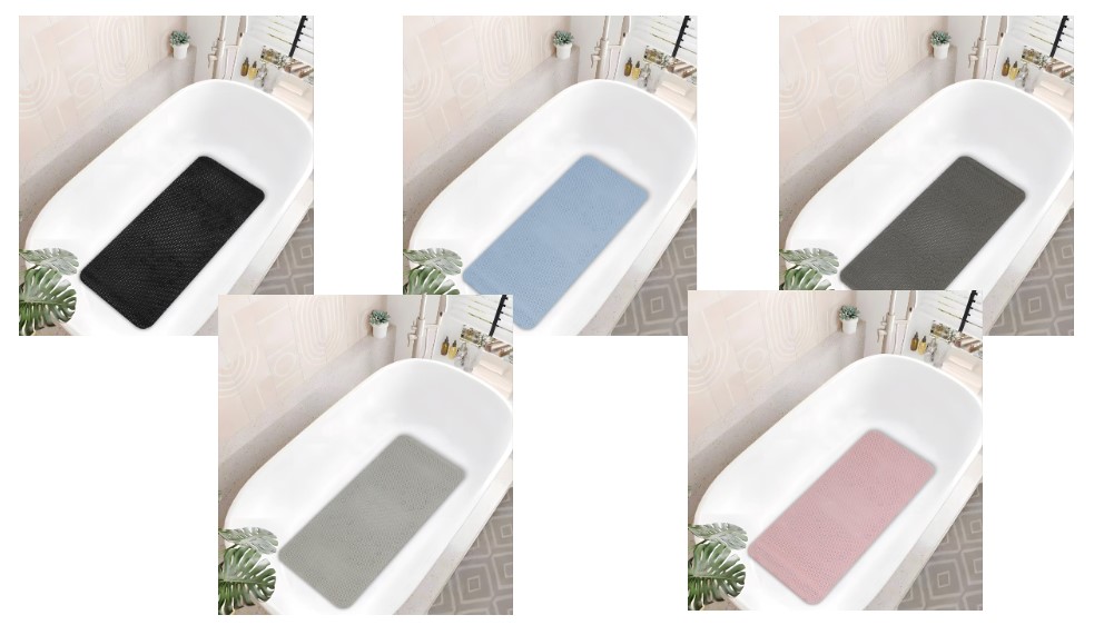 Cushion Tub Mat 17"x36" Assorted