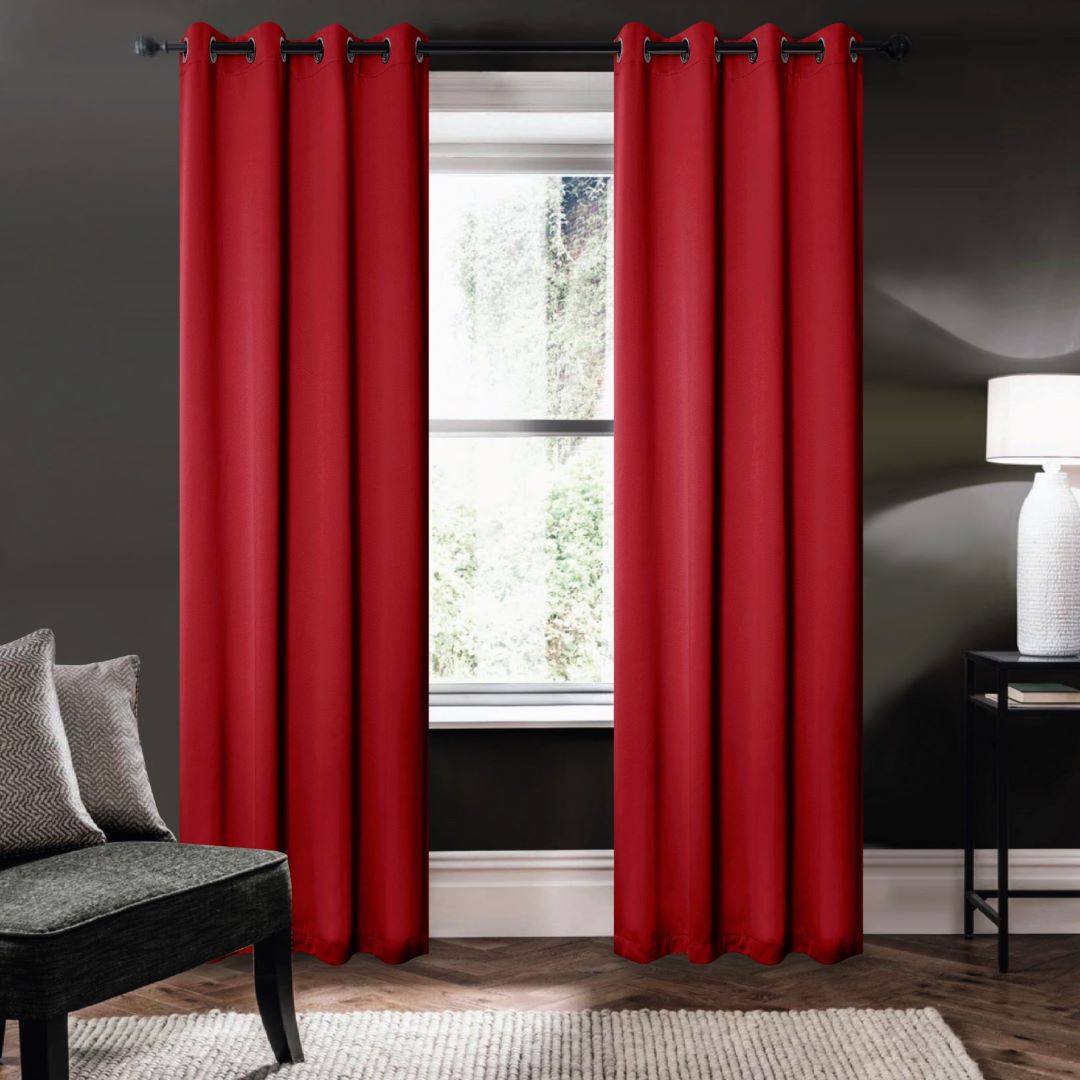 Riley 100% Blackout Grommet Panels 84" Red