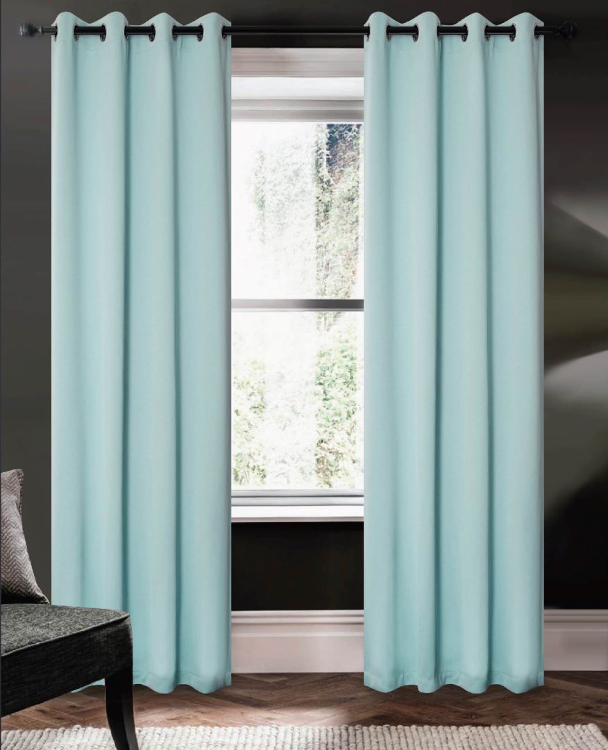 Riley 100% Blackout Grommet Panels 95" Blue