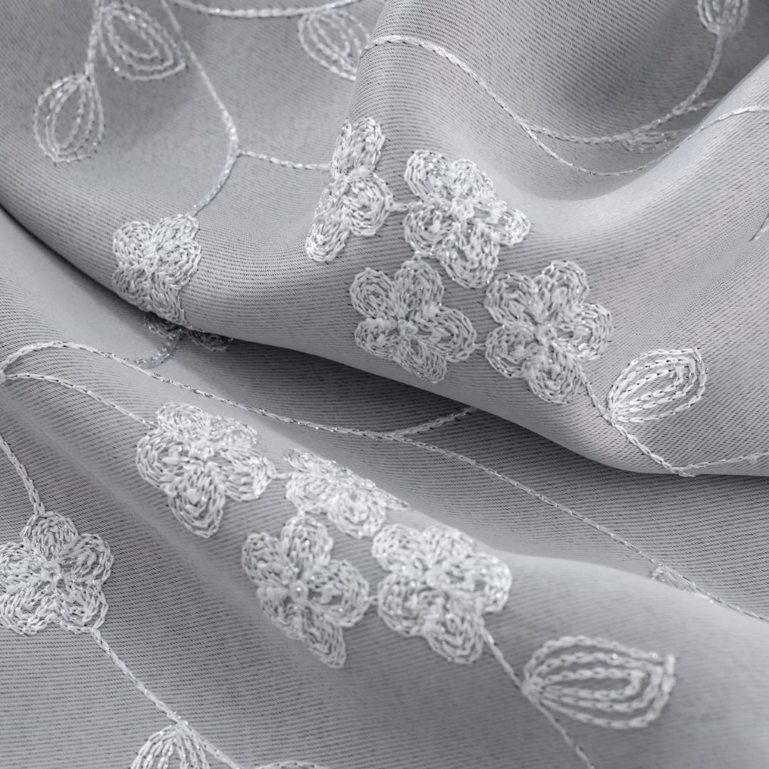 Lilian Emb Blackout Grom Panel 84" Silver