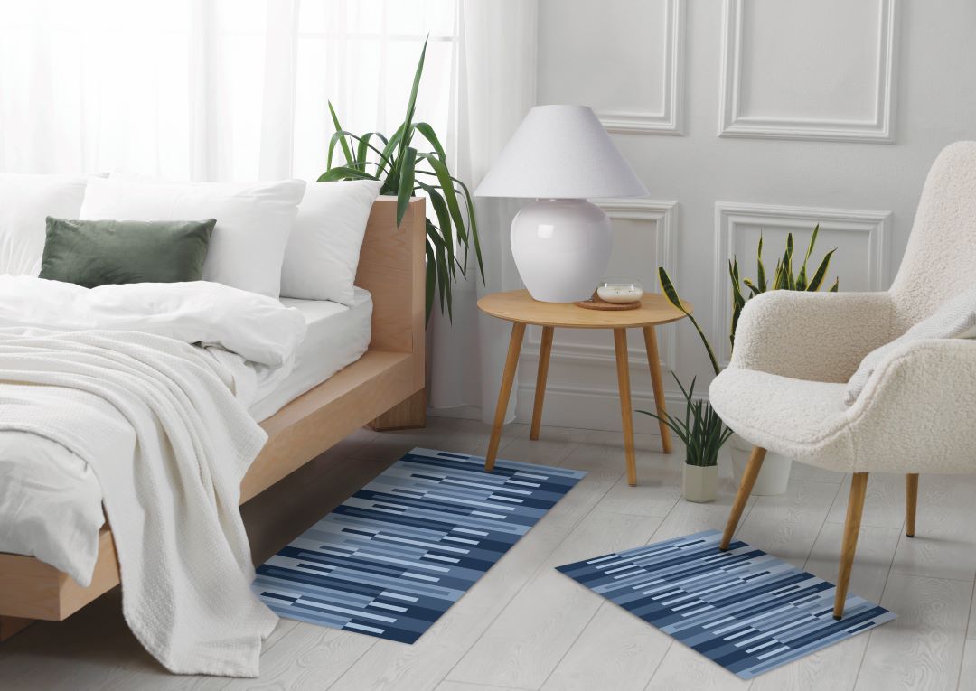 Benjamin 2pc Print Flannel Washable Rugs 20x32/24x40