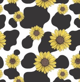 1pc Pin Cow Print Sunflowers Queen