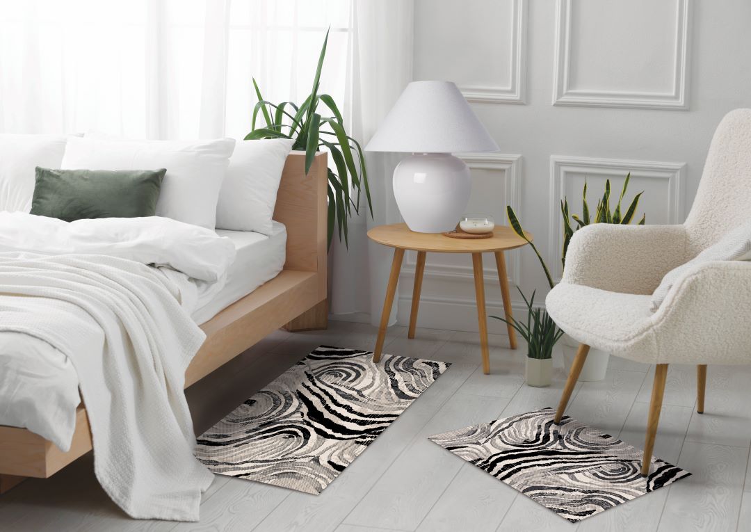 Lana 2pc Print Flannel Washable Rugs 20x32/24x40