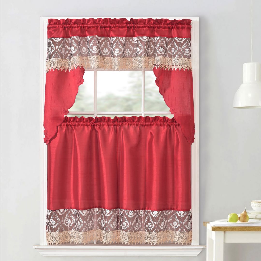 Flora Emb Macrame KC Burgundy