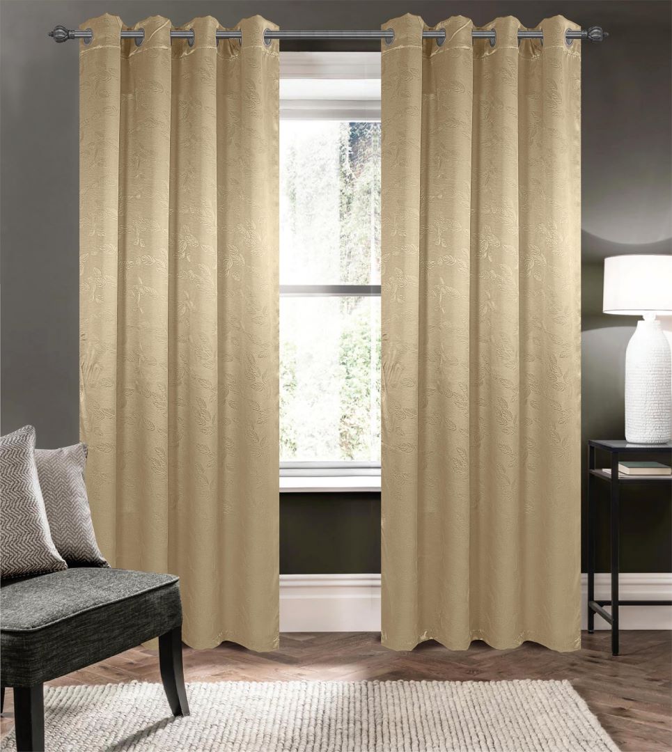 Arlo Embossed Blackout Grommet Panel 84" Gold
