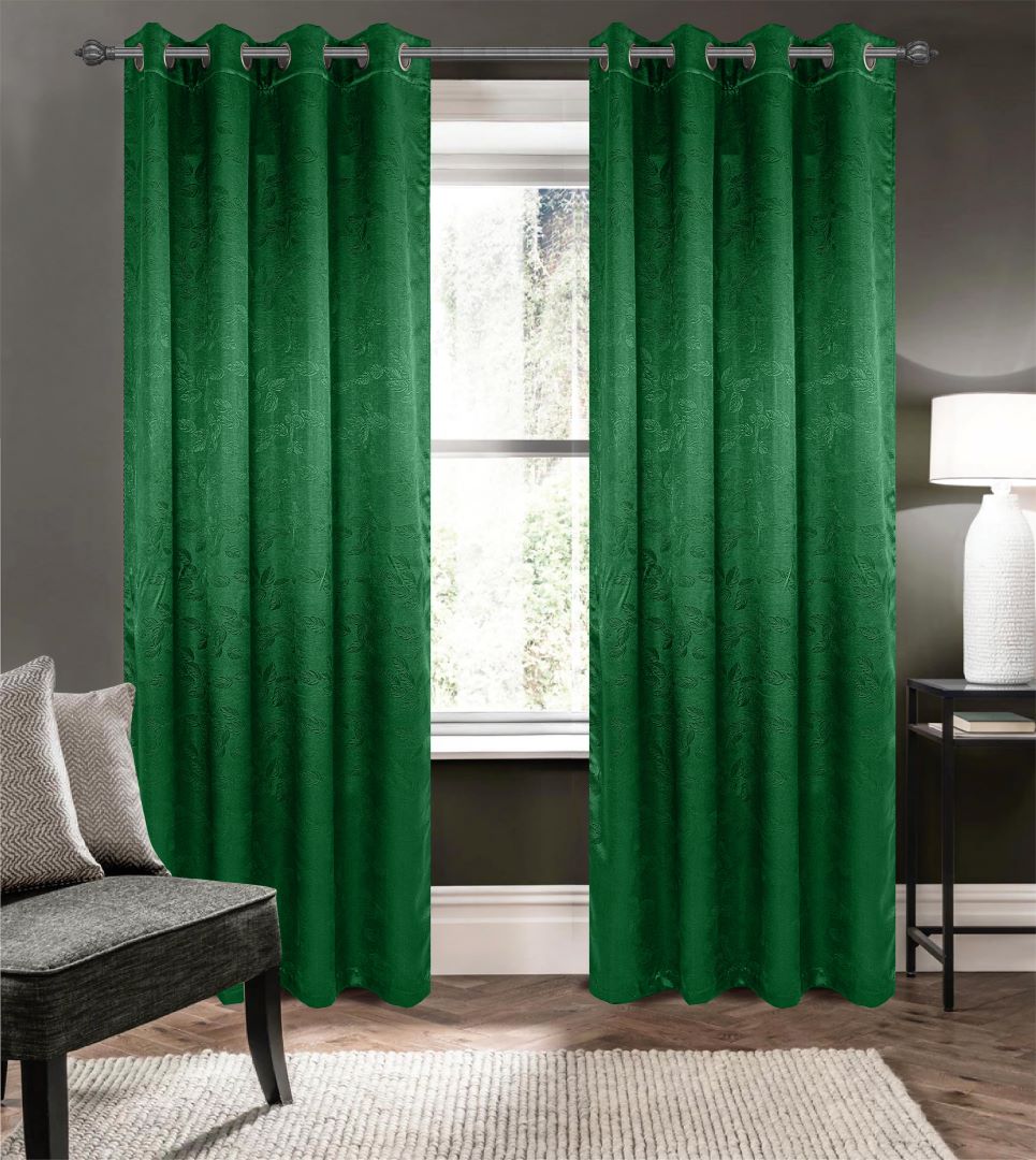 Arlo Embossed Blackout Grommet Panel 84" Hunter