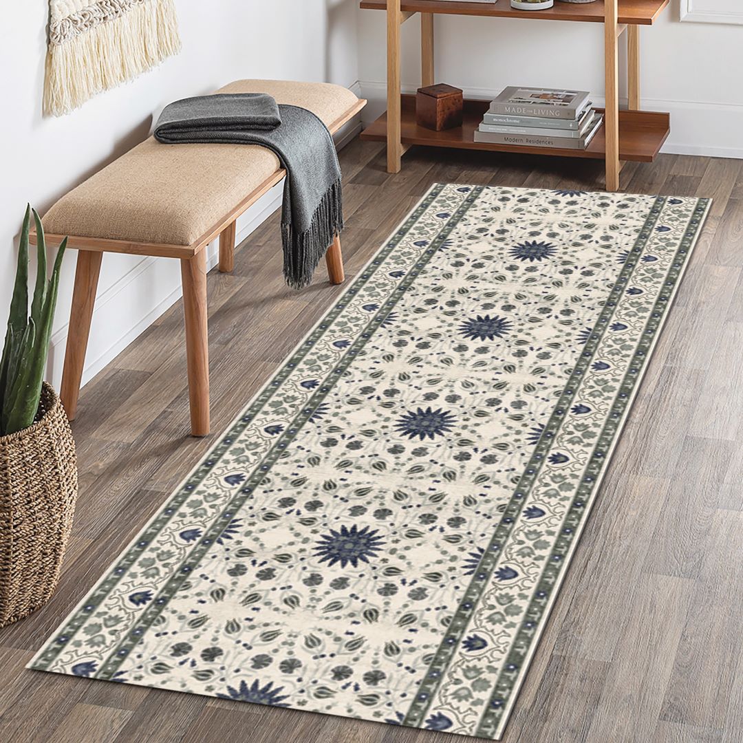 Zara Print Flannel Washable Runner 20"x60"